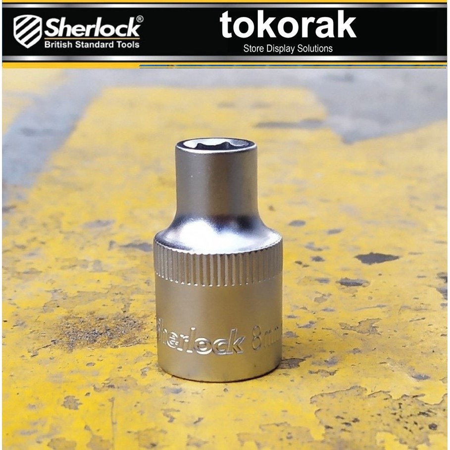 MATA KUNCI SOK 8 MM 1/2 INCH 6 PT SHERLOCK - MATA SHOCK