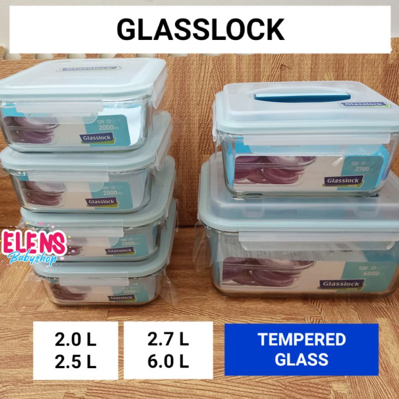 Glasslock container kulkas kotak makan kaca wadah sayur