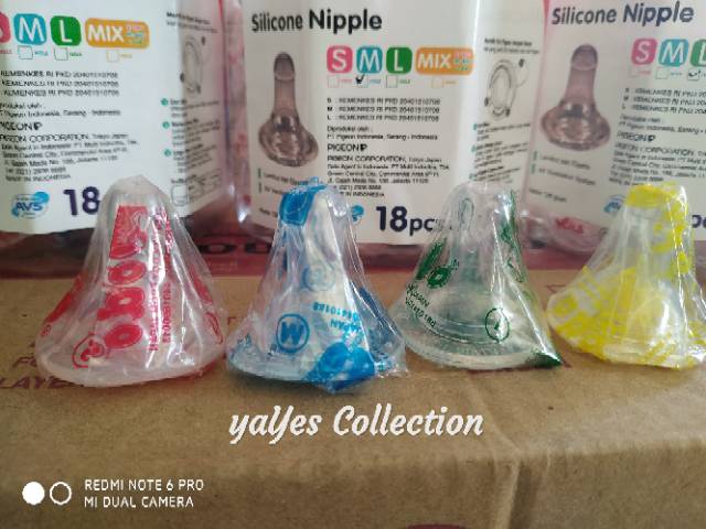 Silicone nipple dot botol susu dobo odo obo dodo bayi baby anak size S M L XL lengkap elastis lembut