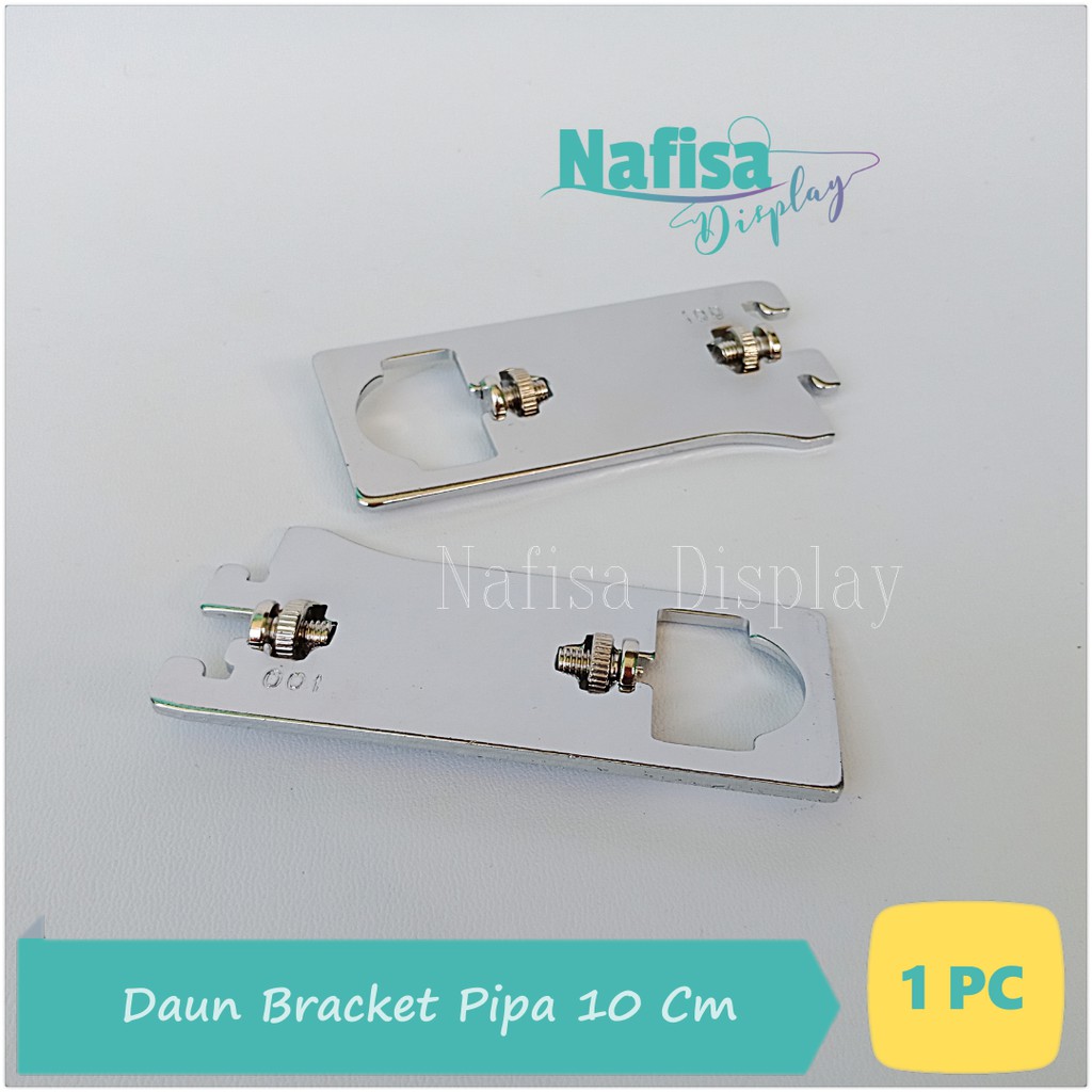Daun Bracket 10 Cm Pipa Kotak Bulat Siku Braket Besi Penyangga Rak Nafisa Display SPP