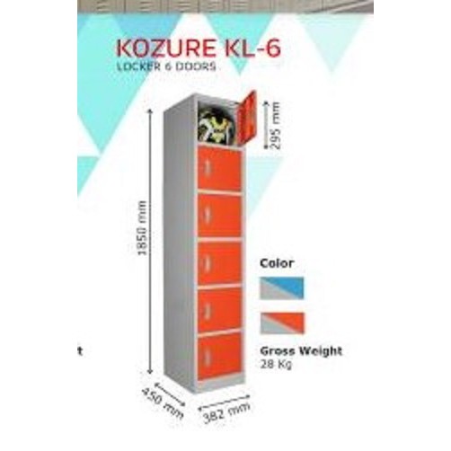 LOKER LOCKER LEMARI BESI 6 PINTU KOZURE KL 6