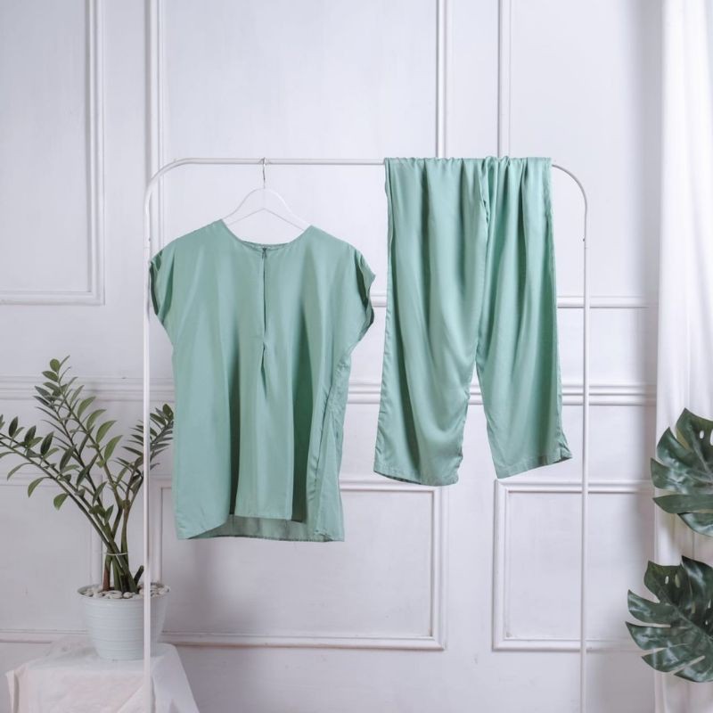 Piyama Busui Setelan Rayon Wanita Kekinian Pajamas Set Ld 120-PJM B. Mint