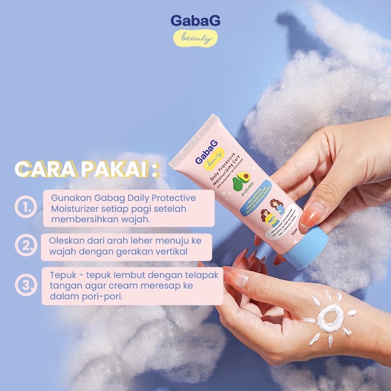 Gabag Beauty Daily Protective Moisturizing Care Pelembab Wajah Muka + Sunscreen Anti UV SPF30 Aman Ibu Hamil dan Menyusui