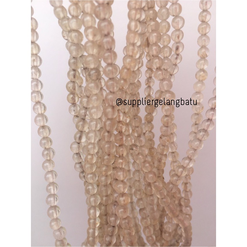 batu agate white agate 4mm akik aksesoris korea gelang kalung batu bening craft aksesoris fashionita