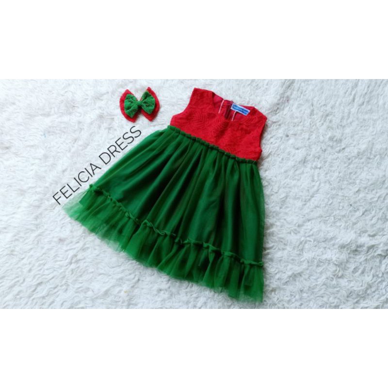 Felicia Dress/ Baju Natal Anak / Bajunik / Baju Seragam Natal / Dress Natal