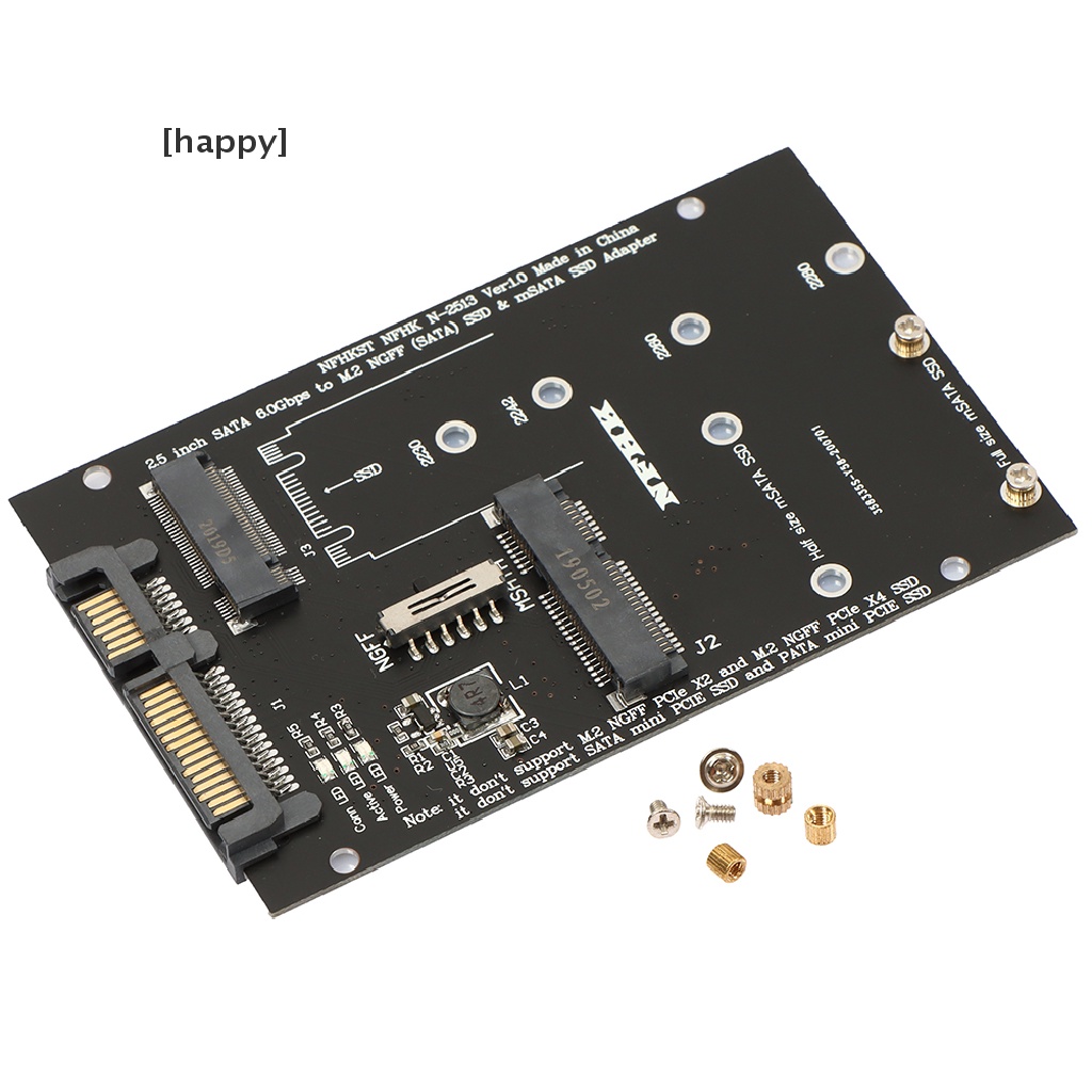 Ha Kartu Adapter Converter M.2 Ngff Msata Ssd To Sata 3.0 2 In 1 Untuk Pc