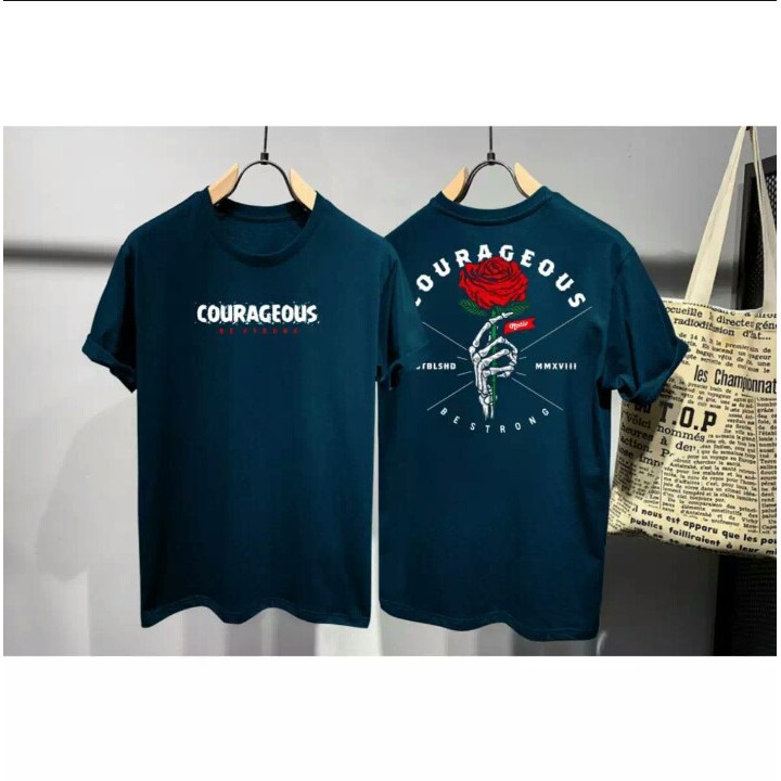 Kaos Pria Atasan Distro T-Shirt Kaos Mawar Merah