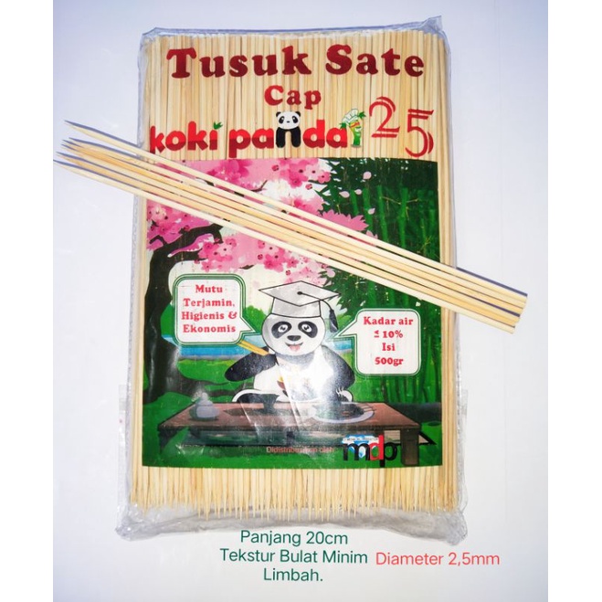 TUSUK SATE IMPORT KOKI PANDA 500gr P 20cm/23cm D 2,5mm