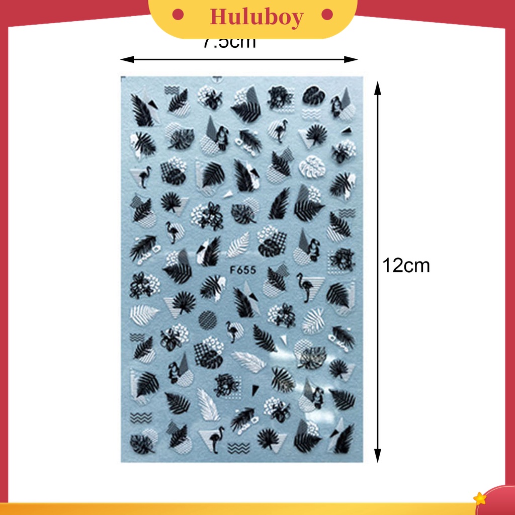 Huluboy Huluboy♡ 2pcs Stiker Kuku 3D Multifungsi Motif Daun Kelapa Untuk Dekorasi Nail Art