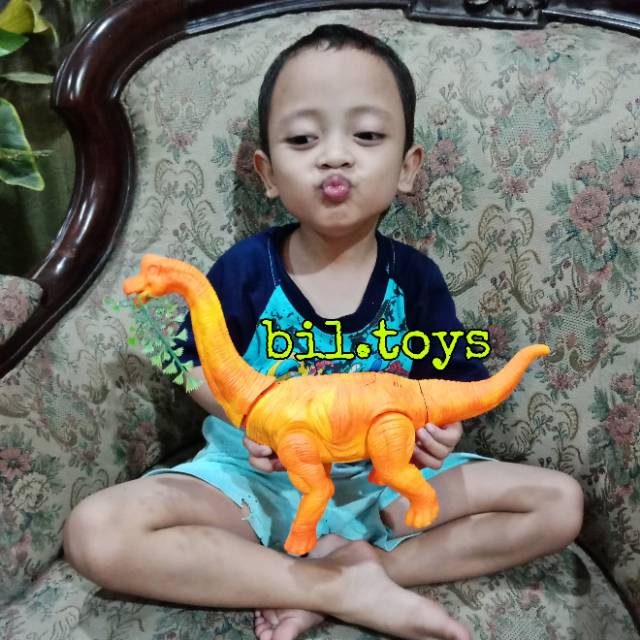 MAINAN ANAK DINO DINOSAURUS BERTELUR MAINAN ANAK BRACHIOSAURUS EGG BERJALAN BATERAI HEWAN PURBA