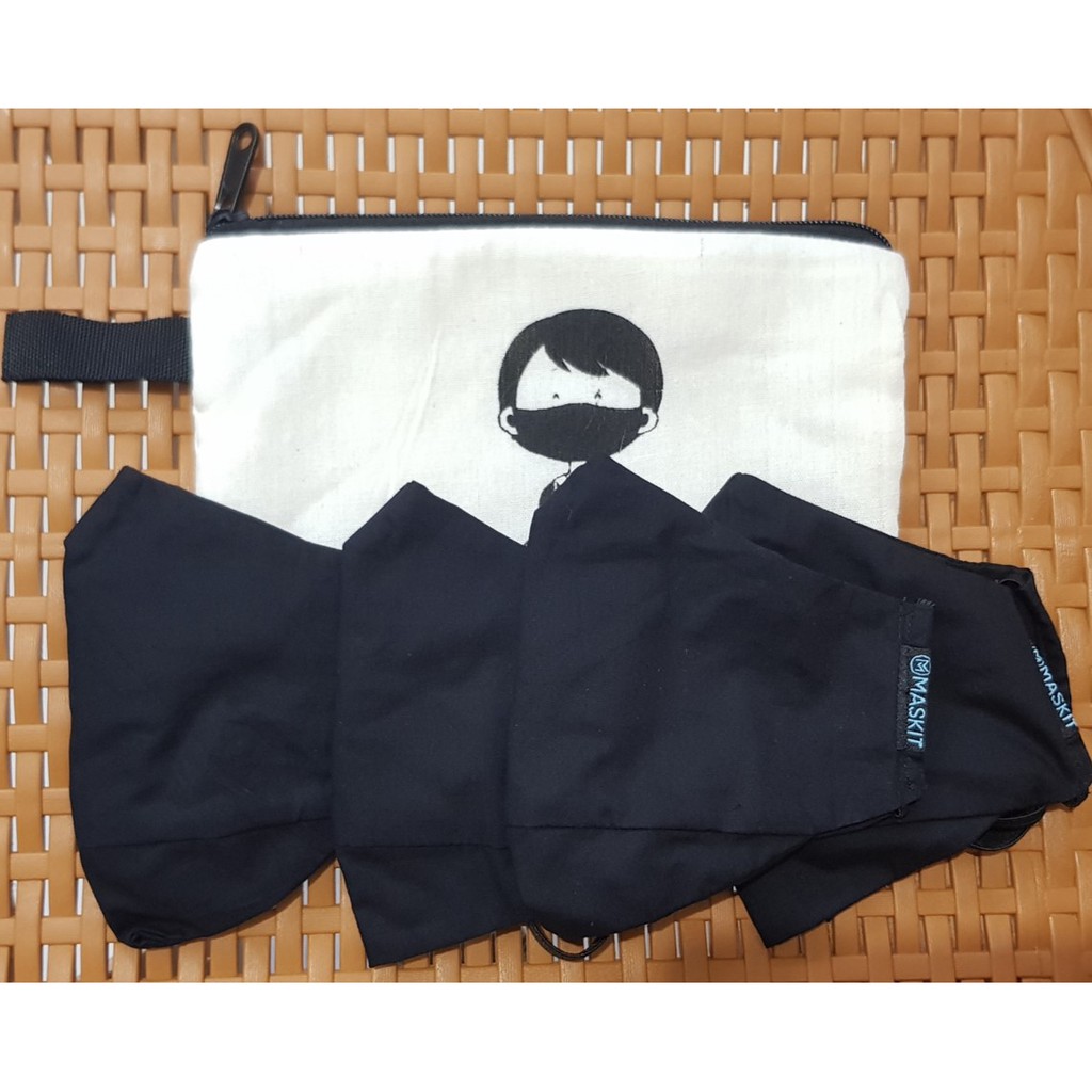

Masker Maskit Dewasa Polos Paket Promo 4pcs + Gratis Pouch