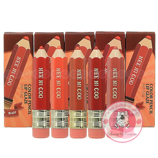 NEE NI COO Color Pencil Lip Glaze #NC13 Thailand / Nee Cara / Long Wear / Lint / Lipstick / Glossy