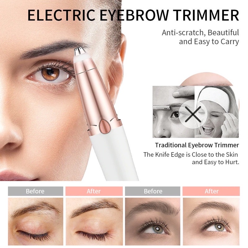 Pencukur Alis Elektrik Flawlbss Eyebrow Trimmer Pisau Cukur Otomatis