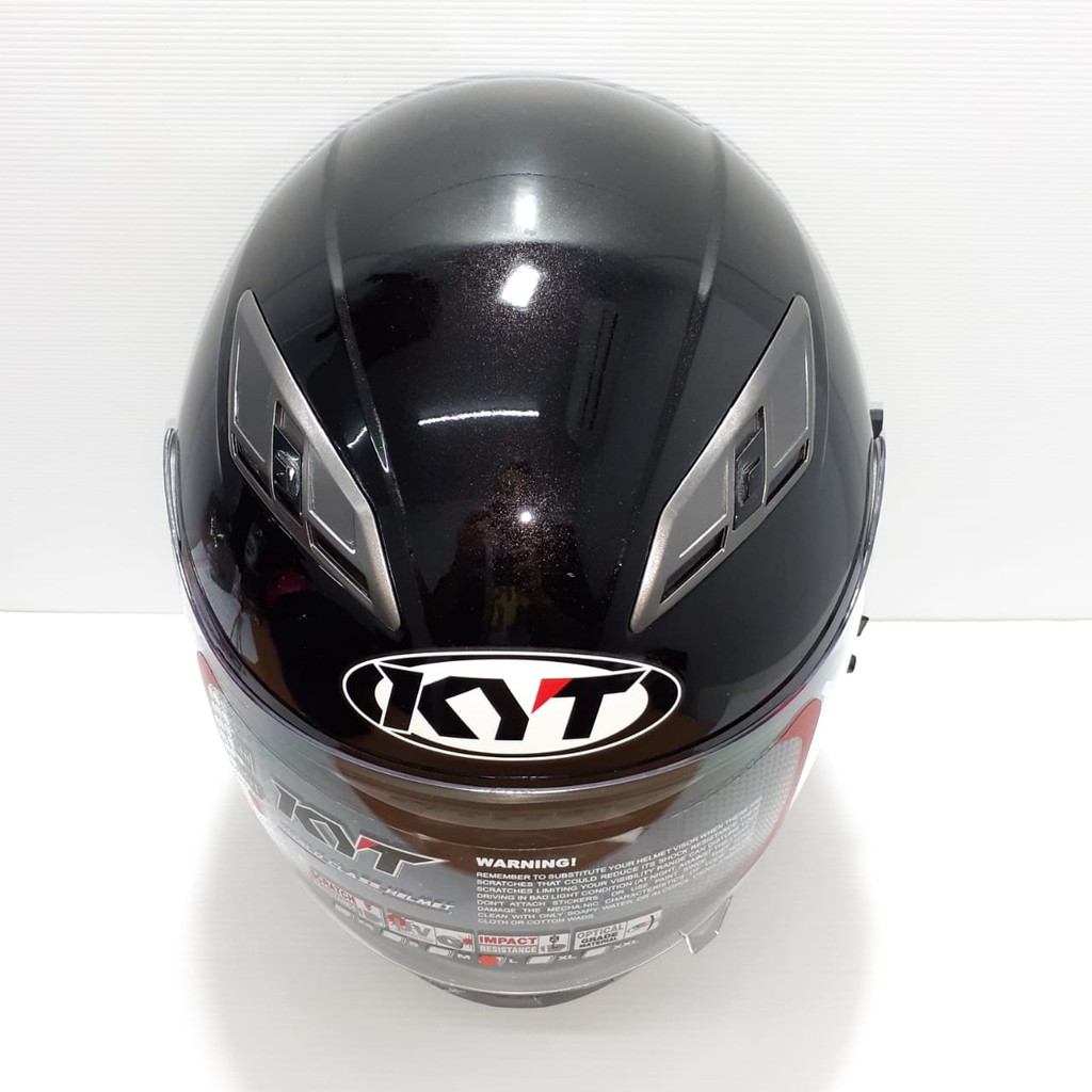 HELM KYT FULLFACE KYT FALCON SOLID BLACK METALIC