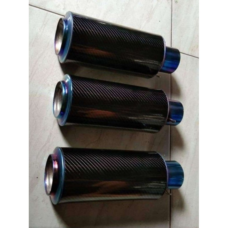 Silencer knalpot racing polos karbon ujung biru