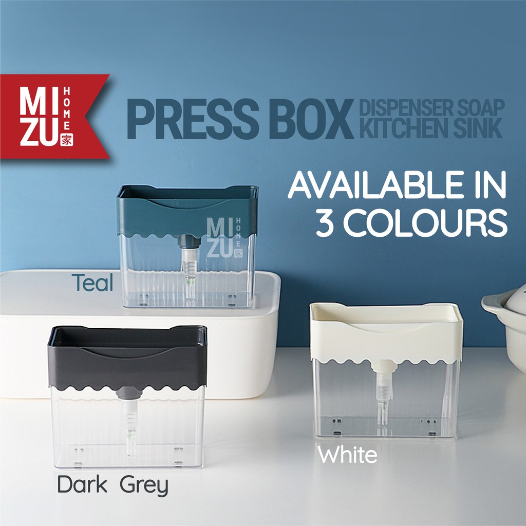MIZU EPONGE 2in1 Pompa Sabun Sponge Pump Soap Dispenser & Tempat Pengering Sponge Holder-1