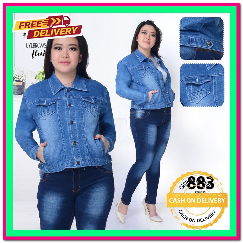 Jaket Wanita Jeans Oversize Import Jins Jacket Lepis Cewek Jumbo Crop Jaket Jeans Jaket Denim Cewek 