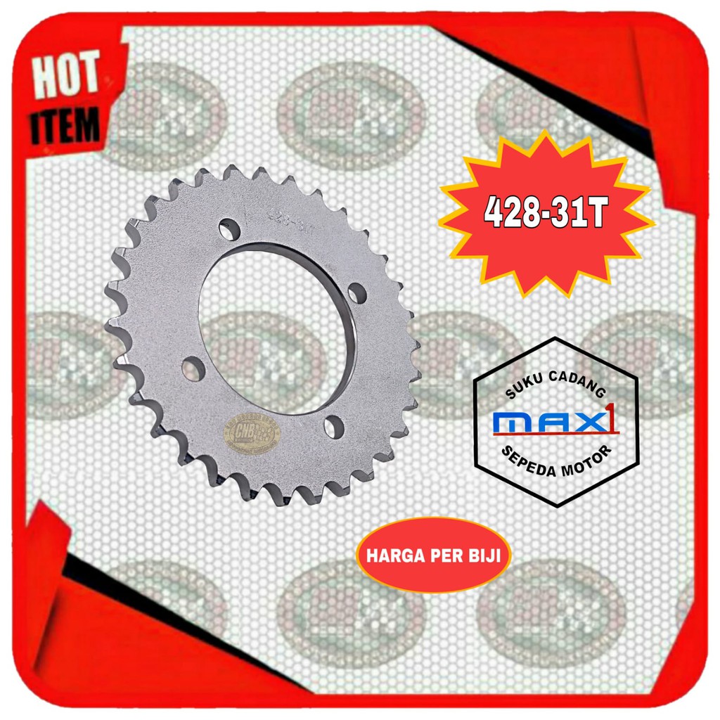 GER GEAR GIR BELAKANG RX KING JUPITER Z VEGA FORCE 1 JUPITER MX DSB 428 - 30 31 32 33 34 35 36 38 MATA-428-31T