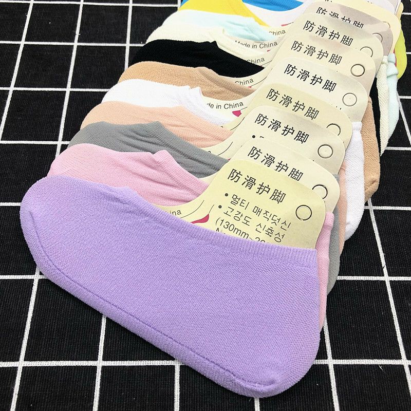 Summer Kaos Kaki Socks solid color invisible low Socks female couple cotton deodorant socks