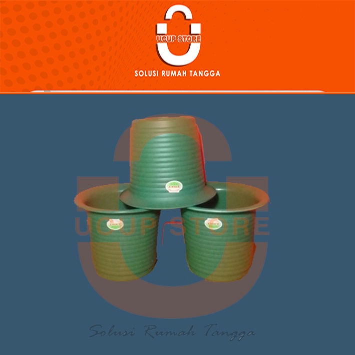 Pot tanaman bunga Trixy Hijau motif tawon