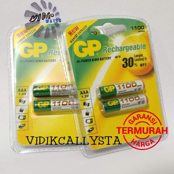 ASLI batu Battery A3 AAA GP 1100 isi ulang Rechargeable Ori BATRE CAS AAA A3