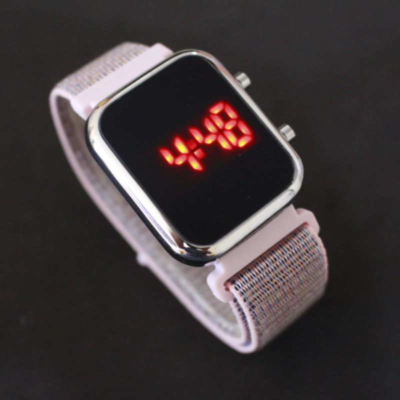 Jam LED Digital Watch Strap Kanvas Segi Jam tangan LED digital Wantia