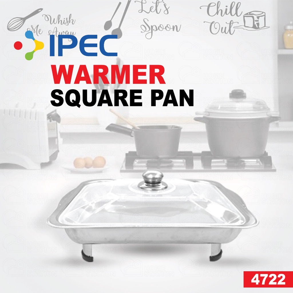 Warmer wadah saji PRASMANAN SET FUL KACA Wadah SAJI FastFood Dish Warmer Square Pan Tutup Kaca