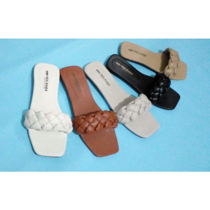 SANDAL TEPLEK WANITA TERBARU 2021/SANDAL FLAT WANITA SOSIALITA 2021