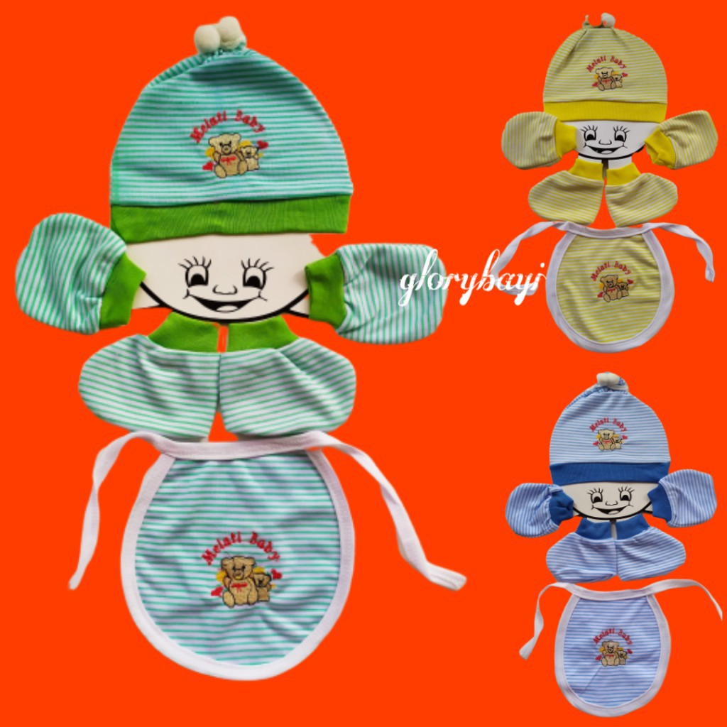 Topi Slabber Set Bayi 4 in 1 NewBorn