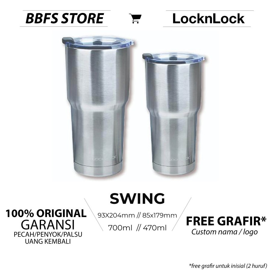 Lock n Lock Swing Tumbler 470ml 700ml Mug Gelas Termos Hot N Cool LHC4137