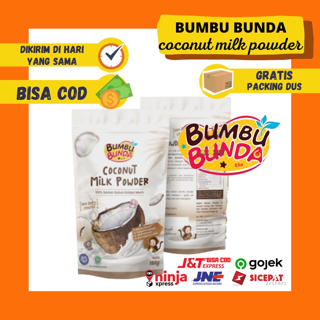 Bumbu Bunda by Elia Coconut Milk Powder Santan Bubuk Kelapa Murni Non Dairy Susu Creamer Mpasi Bayi Anak