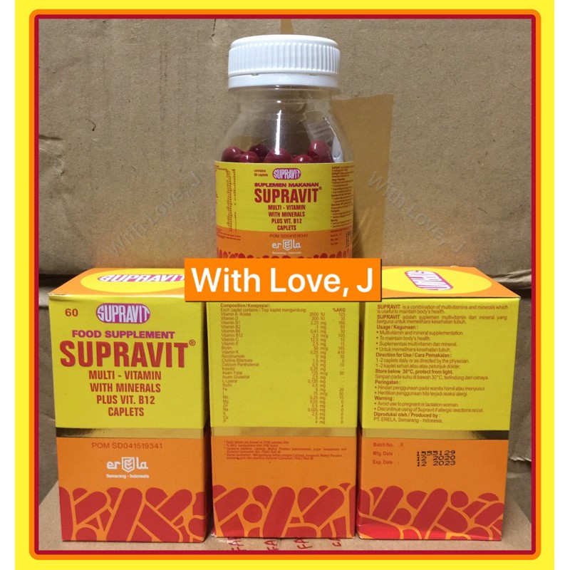 Jual SUPRAVIT MULTIVITAMIN & MINERAL ( 60 KAPSUL ) Shopee Indonesia