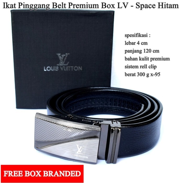 Gesper Ikat Pinggang Sabuk pria LV Premium Hitam SPACE
