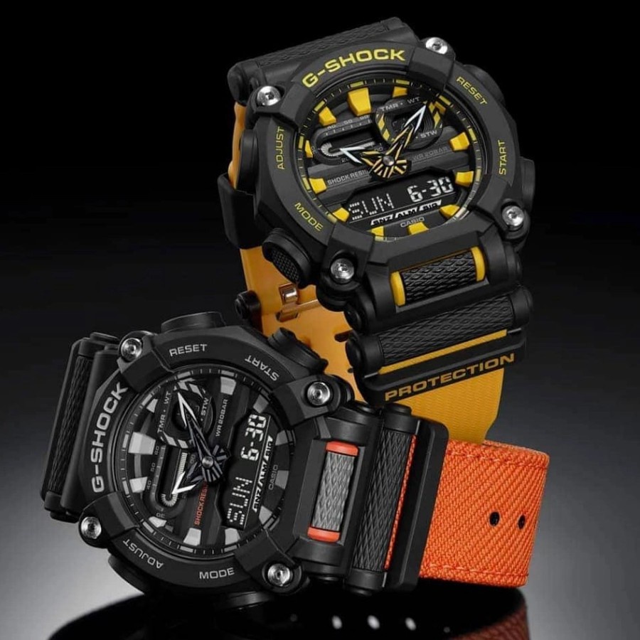 New Jam Tangan Casio G-Shock GA900C-1A4DR Quartz Strap Rubber Dual Time Jam Tangan Pria Import Garan