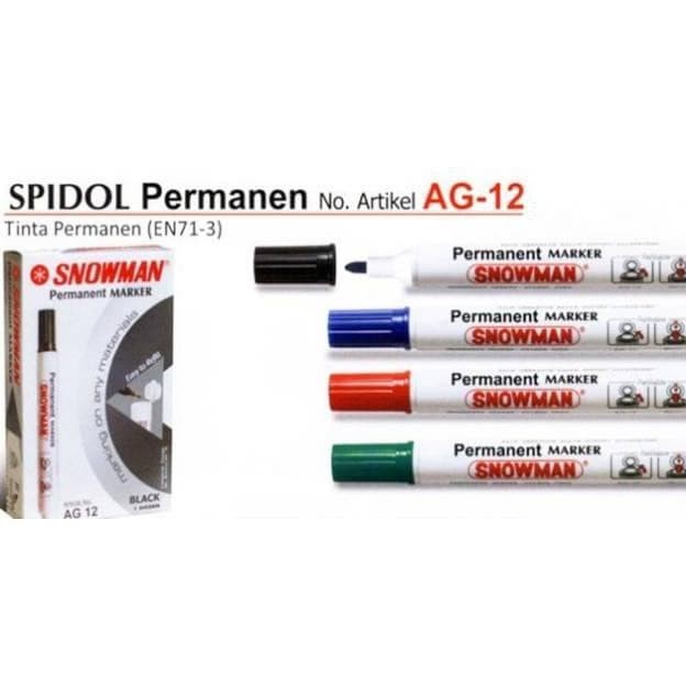 

Gaya Spidol Snowman Permanent Ag12 Lusinan Bagus