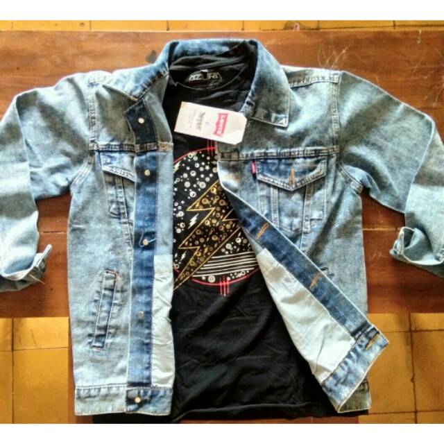 Jaket Jeans Cowok Sandwash