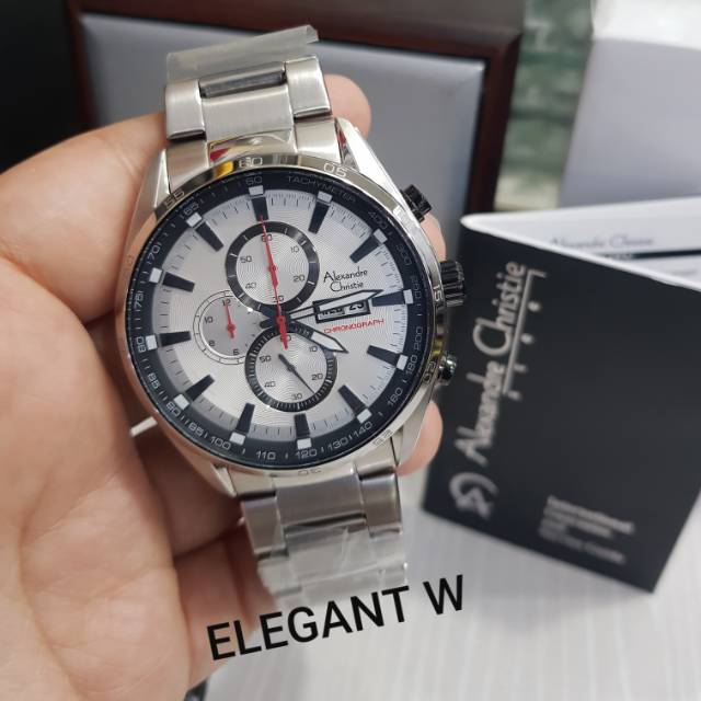 JAM TANGAN ALEXANDER CHRISTIE PRIA ORIGINAL AC 6495MC SILVER