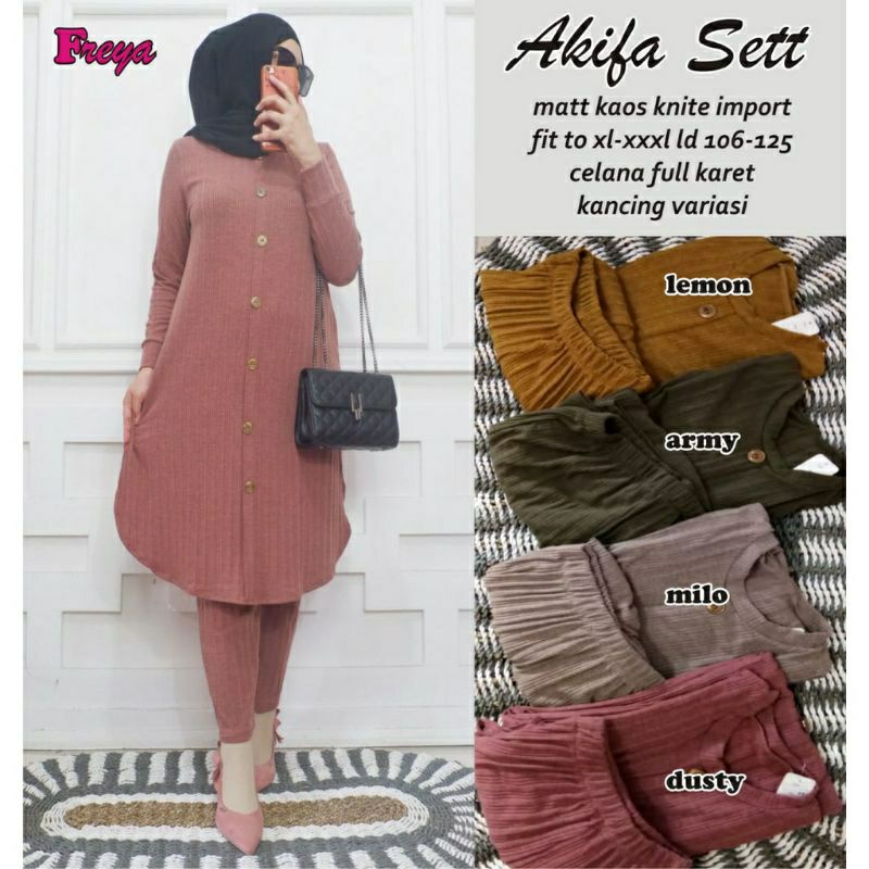 *Paling Laris* Setelan Celana Wanita Muslimah Akifa Set by Fashion Hijab Solo