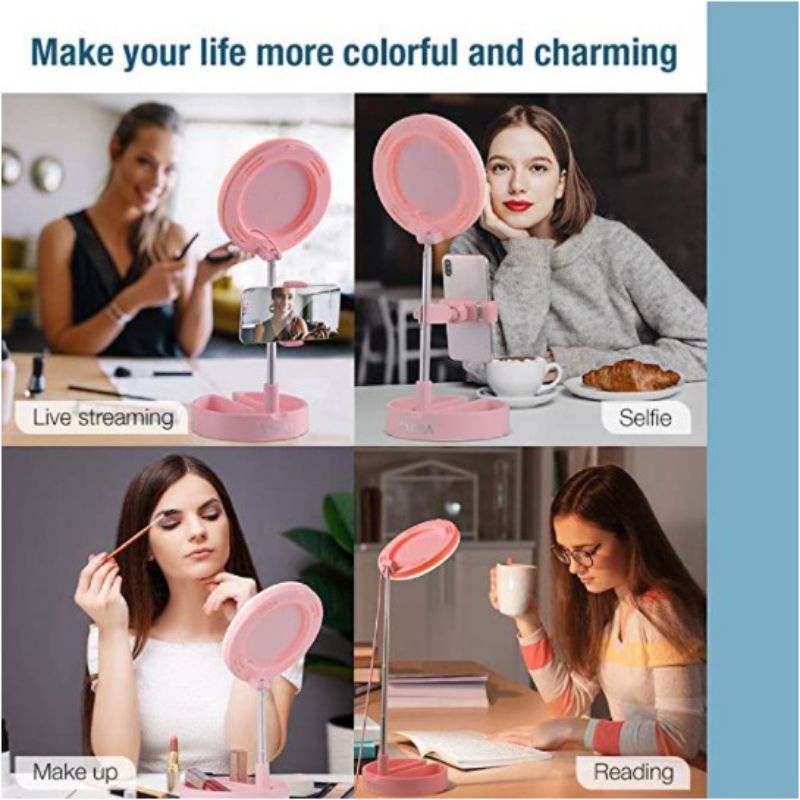 Tripod Hp Ring Light Holder Handphone Lampu Selfie Make up G3 sy12