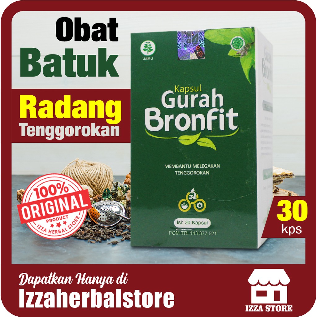 OBAT BATUK Kapsul Gurah Bronfit 30 Kapsul Obat Herbal Menyembuhkan Batuk Flu Radang Tenggorokan ASLI