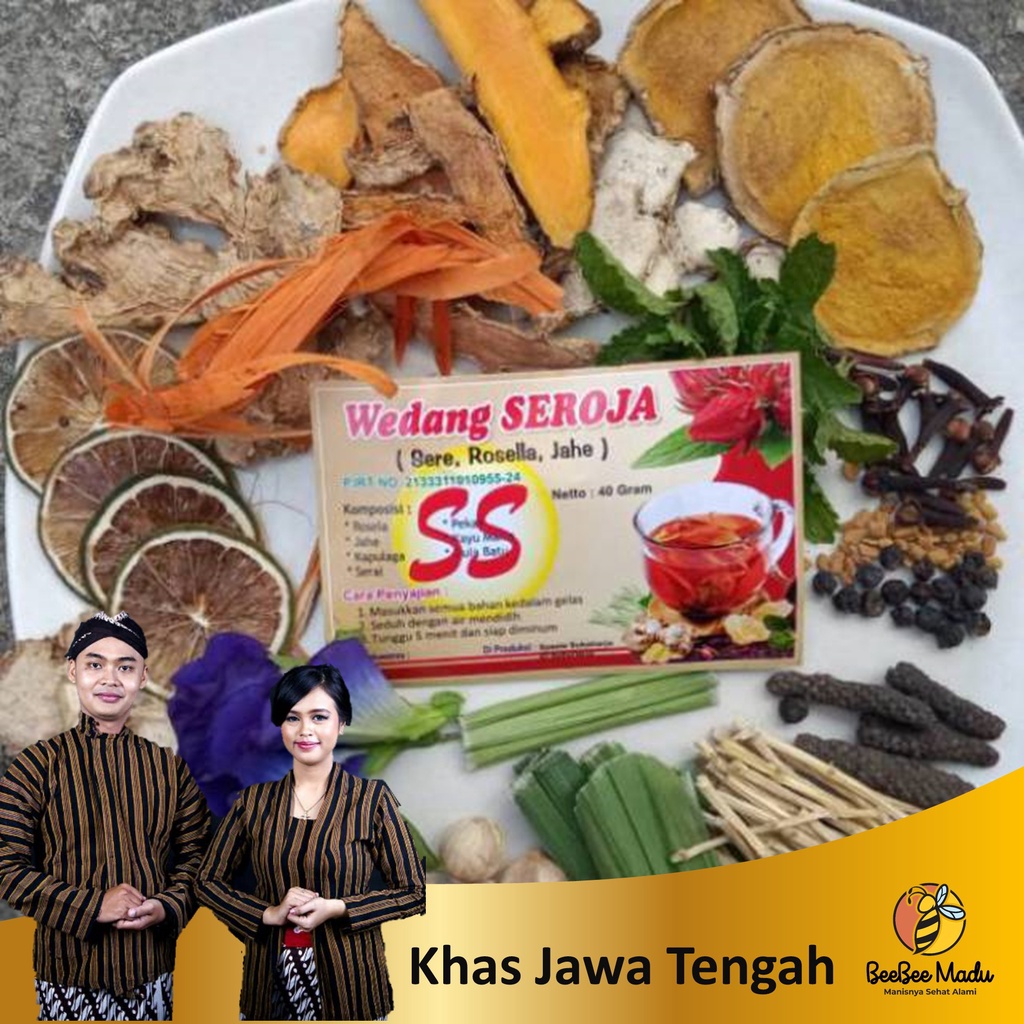 

Wedang Uwuh Komplit Asli Jogjakarta - Wedang Seroja / Sereh Rosella Jahe