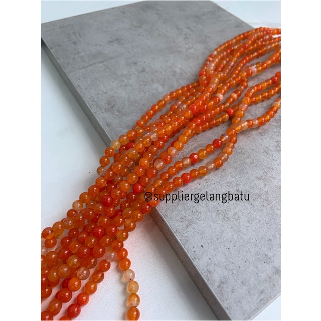 bahan carnelian orange muda 6mm oren aksesoris bracelet necklackle bahan kalung gelang anting strap mask kerajinan tangan craft citayam fashion week etink vintage elegan bali