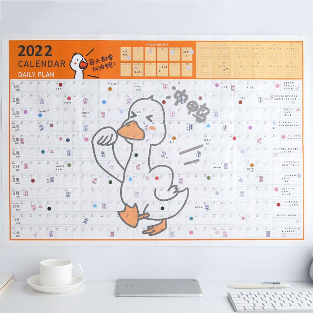 【 ELEGANT 】 Kalender 2022tahun Kartun Alat Tulis Tahunan Bulanan Periodik Planner Hiasan Dinding Memo Tahun