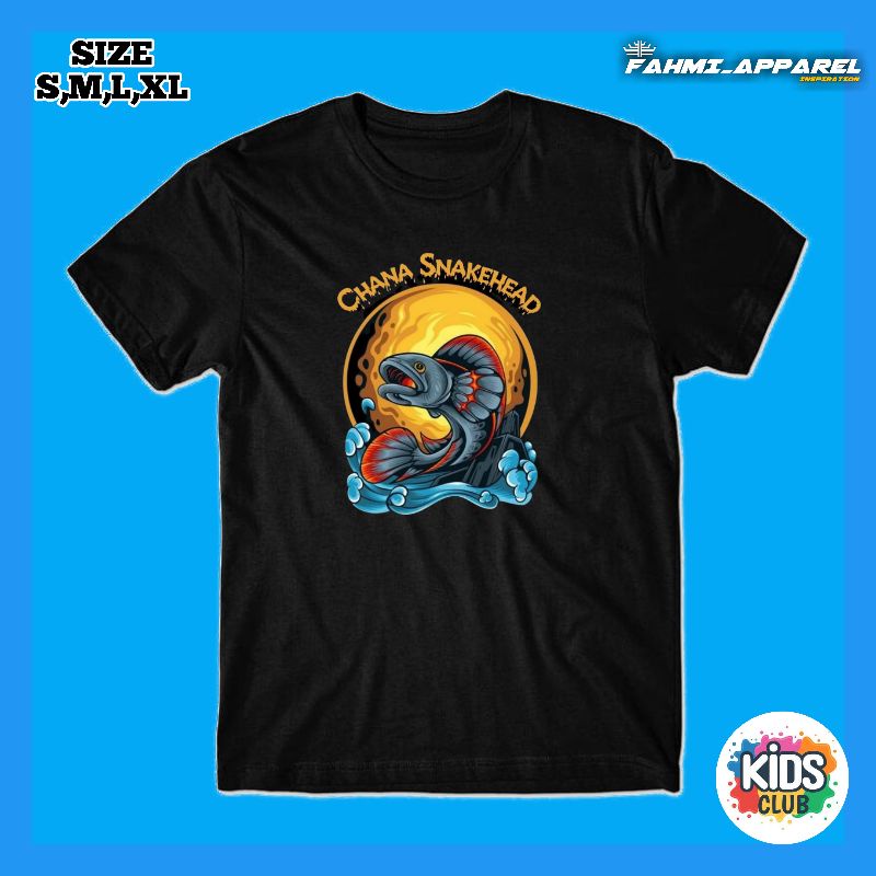 Kaos Baju Distro Anak Channa SnakeHead Murah/Kaos Channa Limbata laki laki -s,m,l,xl