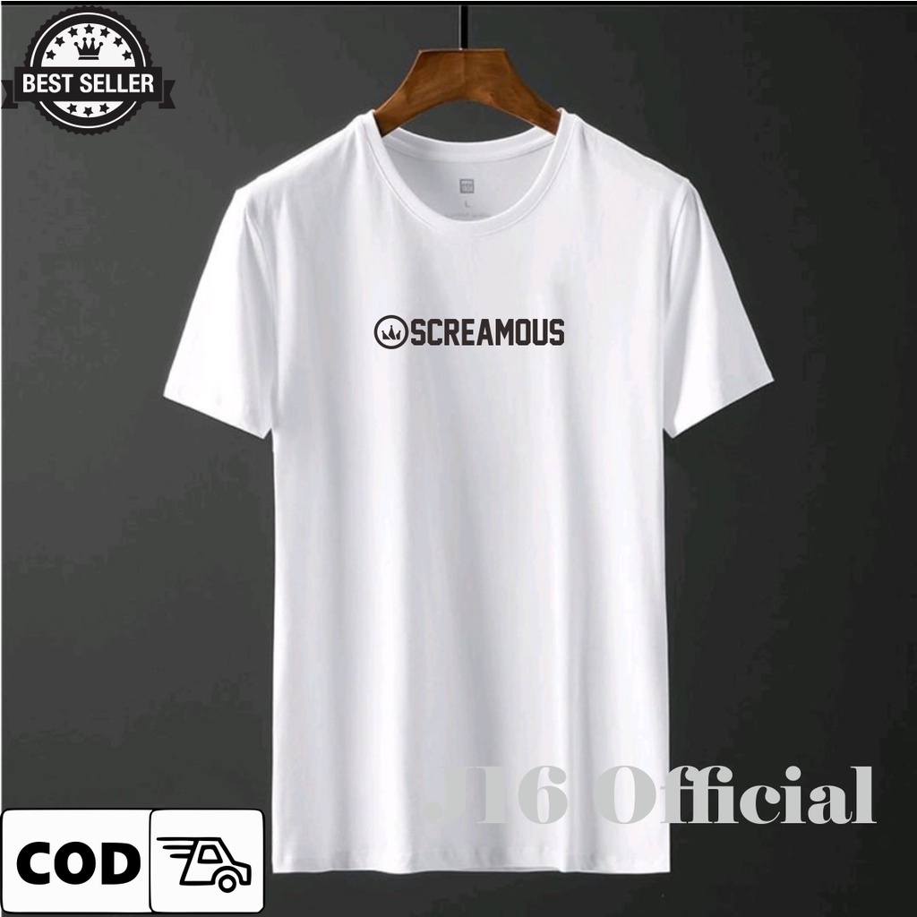 SCREAMOUS T-shirt Kaos Pendek Pria Distro Bahan Cotton Combed 30s Terlaris