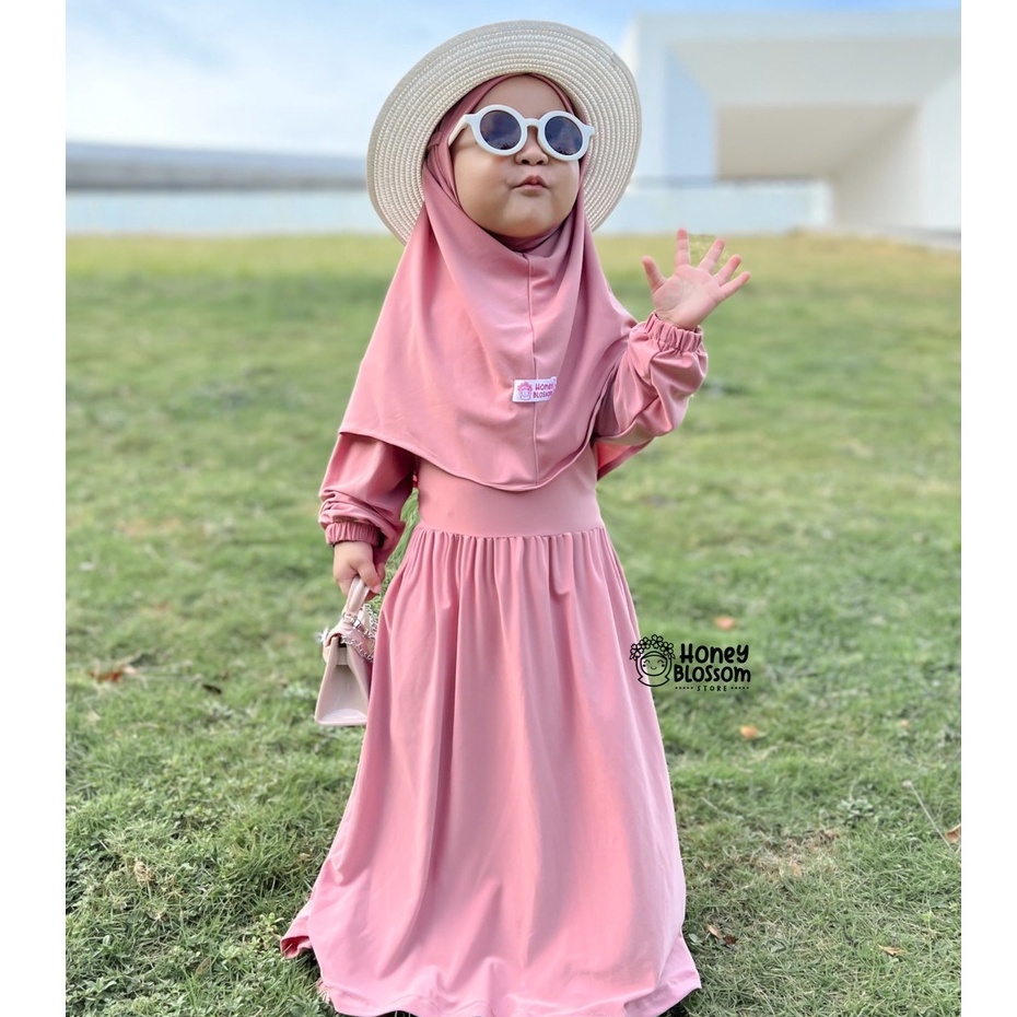 HoneyBlossom - gamis anak bayi perempuan / gamis bayi perempuan / gamis bayi polos 6 12 bulan cantik lylia