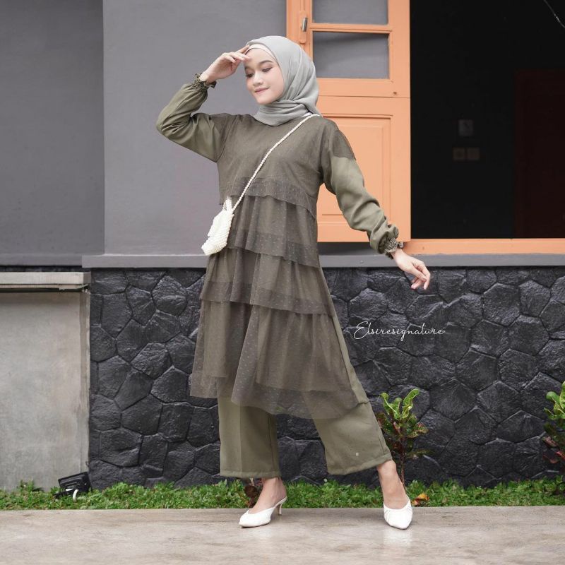 READY RUFI RUFFI SET Oneset Setcel shakila mix tile dot dotty setelan tile dot LVN solo