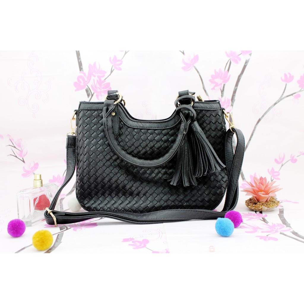 #9559 Tas Jinjing Wanita Meimei Motif anyaman hand bag cewe import kualitas premium gambar REAL PIC