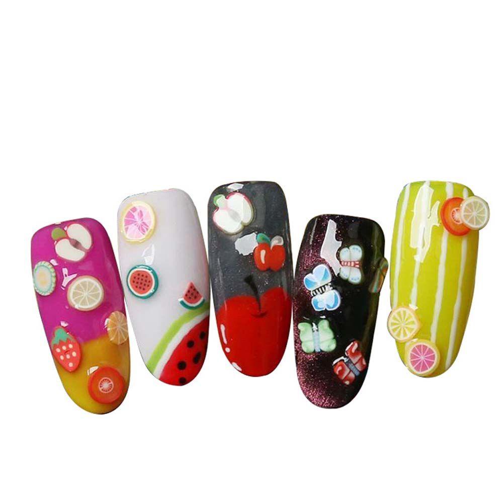 Mxbeauty Mutiara Nail Art Dekorasi Roda Putih Lolipop Setengah Bulat Shell Irisan Manikur Alat 3D Kuku Berlian Imitasi