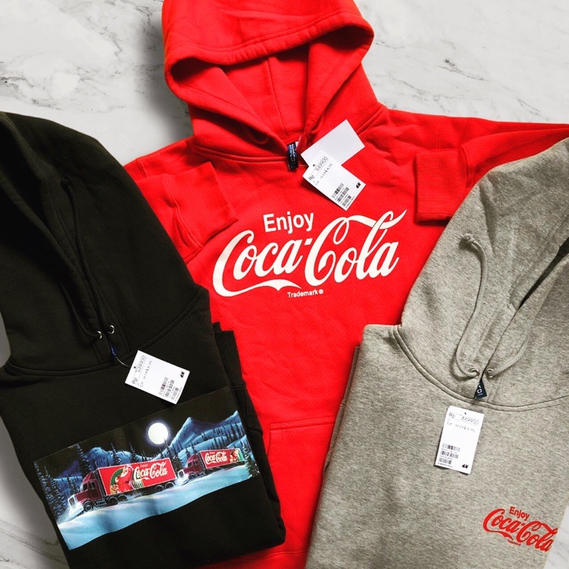 H&M Hoodie HnM Coca Cola Full Tag Original